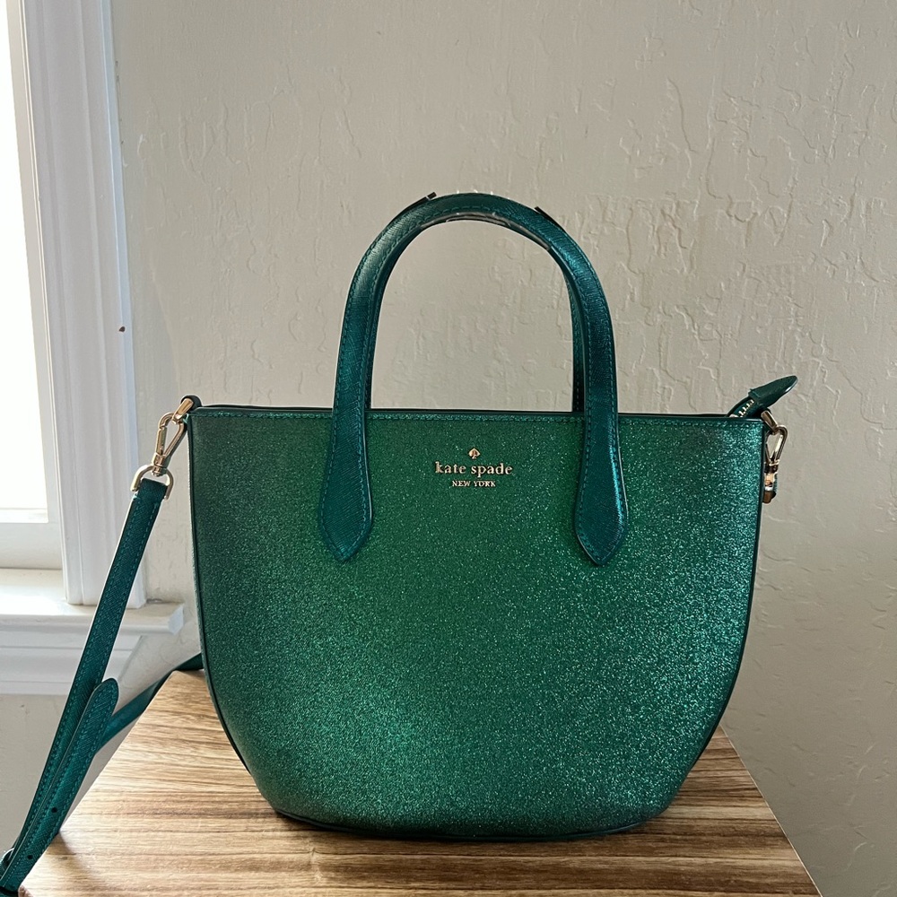Kate Spade Green sparkly Crossbody Bag
